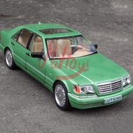 1:24 Benz W140 320 SEL Alloy Diecast Classic Car Model Sound Light Pull Back Rubber Tires Collection