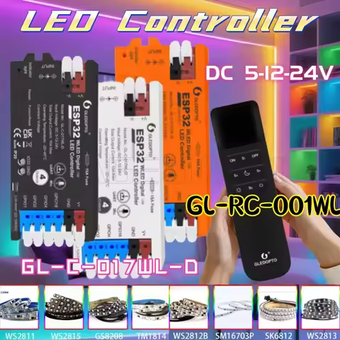 GL-C-017WL-D GLEDOPTO ESP32 WLED Digital LED Controller Microphone function Type-C level WS2811 SK68