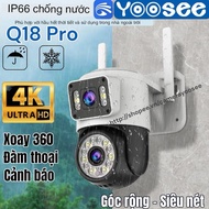 YooSee outdoor Camera Super sharp 8.0mpx Q18 - 2 viewing eyes - 360 rotation - color night vision
