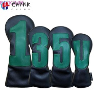 CHINK Golf Club Head, Multifunctional 1 3 5 U Embroidered Golf Club Cover, Gifts Portable PU Leather