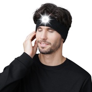 LED Light Sports Headband Sweat-Wicking Quick-Dry Neck Gaiter for Running Fitness Hiking Night Fishi