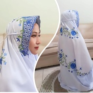 mukena katun putih bordir mukena pesantren mukena terusan motif bunga