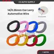 CS 1 meter 14/0.26mm AWG 18 Car Lorry Automotive Wire Automotive Cable 100% Copper & Made in Malaysi