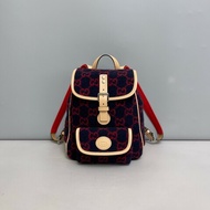 Gucci 雙G羊毛拼皮兒童雙肩包
