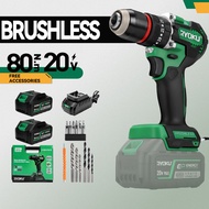 RYOKU 13MM Cordless Impacrt Drill ToolBox Brushless drill With Two Batteries