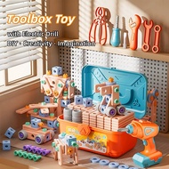 Kids Toolbox Toy Set with Electric Drill Assembly Toys DIY Toys Pretend Play Toys Kids Toy Gift