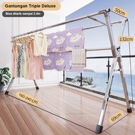 Jemuran baju pakaian dinding 200CM/Jemuran dinding stainless/steel Jemuran lipat dinding