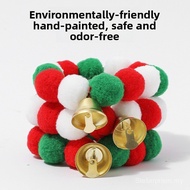 Pet Christmas Bell with Fuzzy Ball Necklace Dog and Cat Collar Accessories