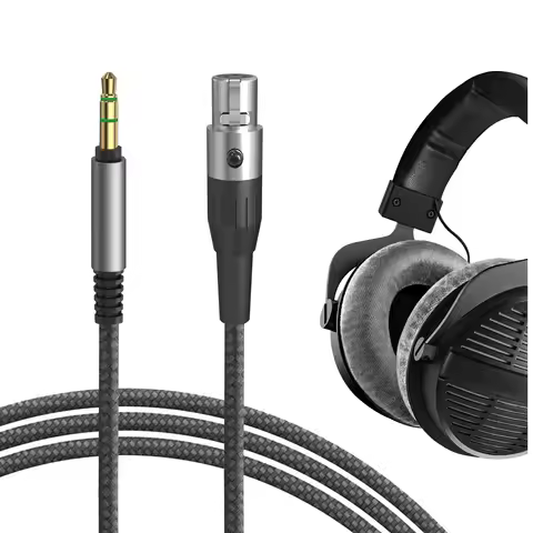 Geekria Audio Cable Compatible with Beyerdynamic DT 900 PRO X Headphone 3.5mm Braided Nylon Replacem