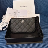 Chanel 全新🔥現貨 一字零錢包 淡金扣 牛皮 (W09)