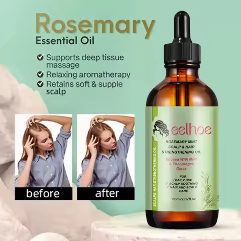 Hair Growth Essential Oil Rosemary Mint Hair Strengthening Oil Nourishing Treatment for Ends and Dry
