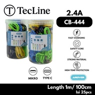 AROVER Macaron Jar Charger Cable, 25 pcs Fast Charging 2.4A, 1 Meter Length CB444