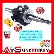 CRANK SHAFT 19MM KEY/ 19MM THREAD FOR GX160 168F 170F 5.5HP 7.5HP ENGINE