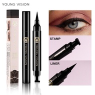 Eyeliner Liquid Pen, Black, Waterproof, Smudgeproof, Dual Ends, Winged Eyeliner, Cat Eye, Long Lasting, Stampable, No Dipping Brush