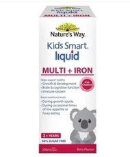 澳洲直送🇭🇲Nature's Way 佳思敏兒童補鐵+複合維生素營養液（俗稱「補鐵大紅瓶」，200ml）😍專為1歲以上兒童設計的液態營養補充劑💙幫助挑食或處於快速生長期的兒童填補營養缺口😍支持發育：含