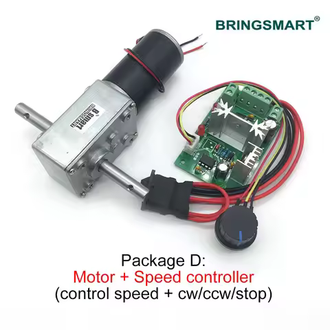 Bringsmart 5840-31zy Double Shaft Motor DC Worm Geared Motor 12V DC Reducer Motors High Torque Rever