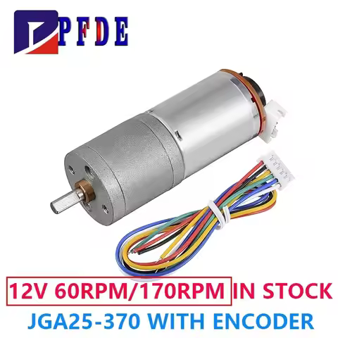 Gear Motor with Speed Encoder Brush JGA25-370 Gear Motor Stainless Steel Geared-Motor High Torque Mi