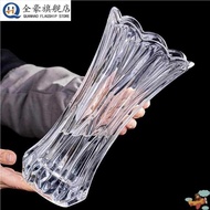 B. b.Thick Extra Large Transparent Crystal Glass Vase Fortune Bamboo Lily Rose Insert Living Room De