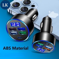 LK 4 Ports USB Car Charger Digital Display Phone Fast Car Charging for Smartphone Chargeur Adapter I