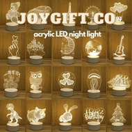 Acrylic LED Display Lamp with USB Switch | Birthday Gift Farewell Gift with Wish card