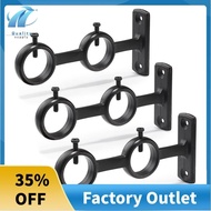 Curtain Rod Bracket, 3Pcs Double Curtain Rod Holder, Double Rod Brackets Hooks for Living Room Bedroom Curtain Rods