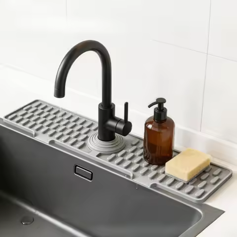 Silicone Faucet Mat Splash Guard Kitchen Sink Drain Pad Countertop Protector Non-Slip Water Cather T