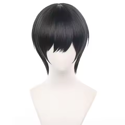 Anime Cosplay Wig Chainsaw Man Yoshida Hirofumi Cos Role Playing Short Black Men's Costume Wigs with