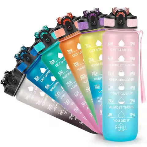 1 Liter Portable Sport Water Bottle Pretty Drink Bottle Leakproof Gym Water Bottle for Outdoor Trave