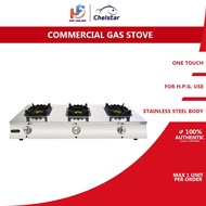 Chelstar Stainless Steel High Pressure 3 Burner Gas Stove MS-3A