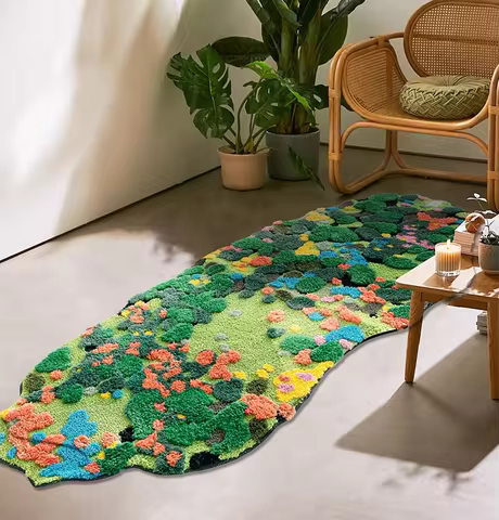 3D Moss Tufting Bathroom Mat Living Room Carpet Bedside Long Rug Soft Bedroom Floor Pad Home Decor