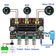 2*80W+100W Bluetooth 5.0 TPA3116D2 Power Subwoofer Amplifier Board 2.1 Channel TPA3116 Audio Stereo Equalizer AUX Class D Amp