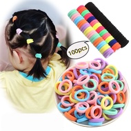 100 Pcs/set Kids INS Candy Colors Seamless Hair Rope / Women Towel Ring Elastic Rubber Hair Bands / 