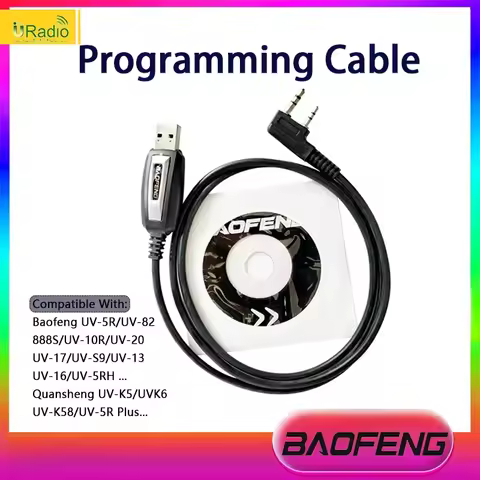 USB Programming Cable For Baofeng CD Software Radio Accessories BF-5RH 13Plus 17Plus V2 Quansheng UV
