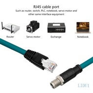 LIDU1 Industrial Ethernet 12 X Coded 8Pin To RJ45 Cable Shielded 26AWG Ethernet Cable For Automation