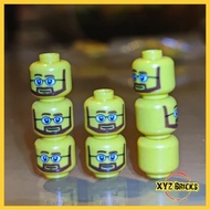 LEGO PARTS 4261301 - Head Yellow Reddish Brown Eyebrows Moustache and Angular Beard Upper Eyelids Bl