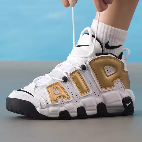 Nike Women's Shoes, Big Kids' Shoes, Air More Uptempo (Gs) Sneakers, Cushioning Casual Running Shoes