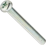 Steel Pan Head Machine Screw, Zinc Plated, Meets JIS B1111, 2 Phillips Drive, M4-0.7 Thread Size, 35