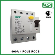 EPS 100A 4 POLE 300mA 100mA ELCB / RCCB - SIRIM APPROVED