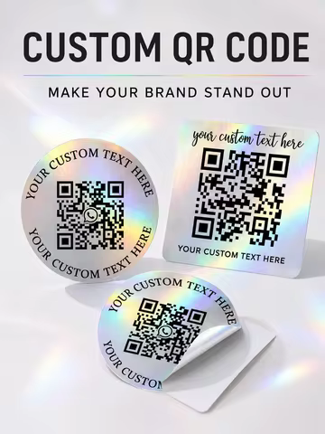Customized Laser Qr Code Stickers｜Supports Personalized Logo Text｜For Business Brand Promotion, Pack