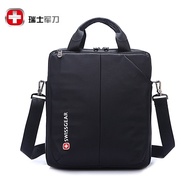 Ready stock🔥 Swiss Army knife shoulder bag crossbody bag men's business leisure handbag official document leather bag A4 backpack Swiss Army knife bag
