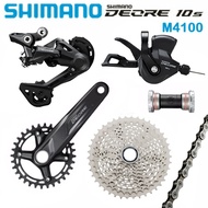 SHIMANO DEORE M4100 M5100 Groupset 1X10ความเร็ว MTB M5100 170Mm 175Mm 32T 30T Crankset M4100 Shifter Lever M4120ด้านหลัง Derailleur SGS 11-42T 11-46T Cassette พร้อม BB52วงเล็บด้านล่างชุดโซ่จักรยานเสือภูเขา HG54