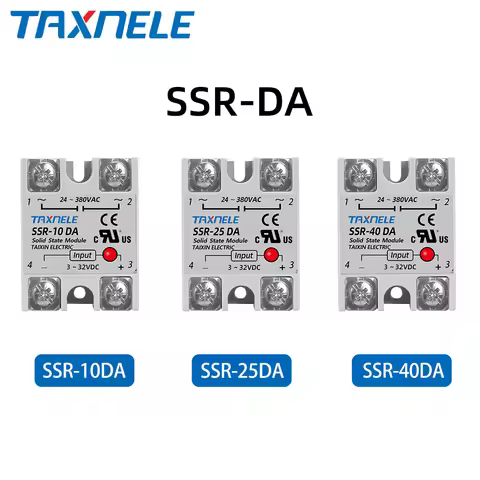 Single Phase Solid State Relay SSR-40DA SSR-25DA SSR-10DA DC To AC 3-32VDC Input 24-380VAC Output so