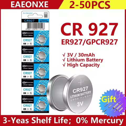 2-50pcs 38mAh CR927 Batteries 927 DL927 BR927 ECR927 5011LC 3V Lithium Coin Cells Button Battery For