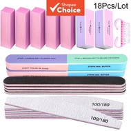 Professional Nail Files Manicure Sets Polishing Sanding Buffer File Pedicure Tool Cuticle Pusher Nai