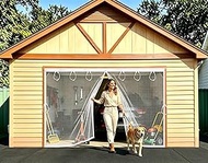 Magnetic Garage Door Screen Kit 6FT ~12FT (W) - Retractable White Mesh Net Screen Door with Fibergla