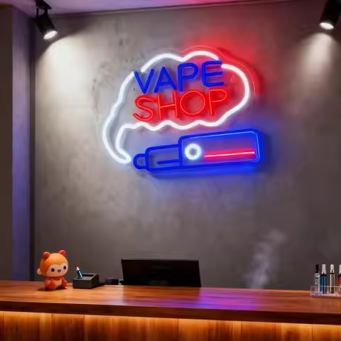 Vape Shop Business Neon Sign USB Dimmable LED Light Restaurant Billboard Grand Opening personnalisé 