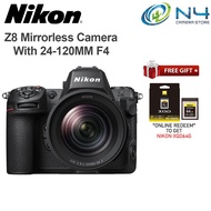 Nikon Z8 Mirrorless Camera Body & with 24-120mm f/4 Lens ( Online Redeem FTZ II Adapter & MC-XQ64G )