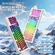 ATTACK SHARK * FREEWOLF M95 Transparent Membrane Keyboard With Clear Keycap,Wired Gaming Keyboard Wi