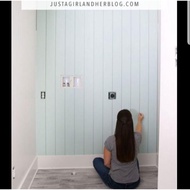 kayu Shiplap wainscoting 4ft x lebar 1in sampai 6in x9mm/6mm matrial mdf mudah cat (max25 batang sat