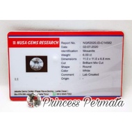 Diamond White Moisanite VVS 1 Full Shine DS + Memo NGR Lab